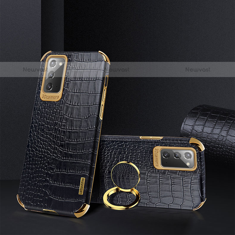 Soft Luxury Leather Snap On Case Cover XD2 for Samsung Galaxy Note 20 5G Black