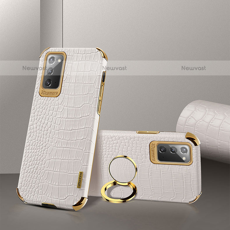 Soft Luxury Leather Snap On Case Cover XD2 for Samsung Galaxy Note 20 5G White