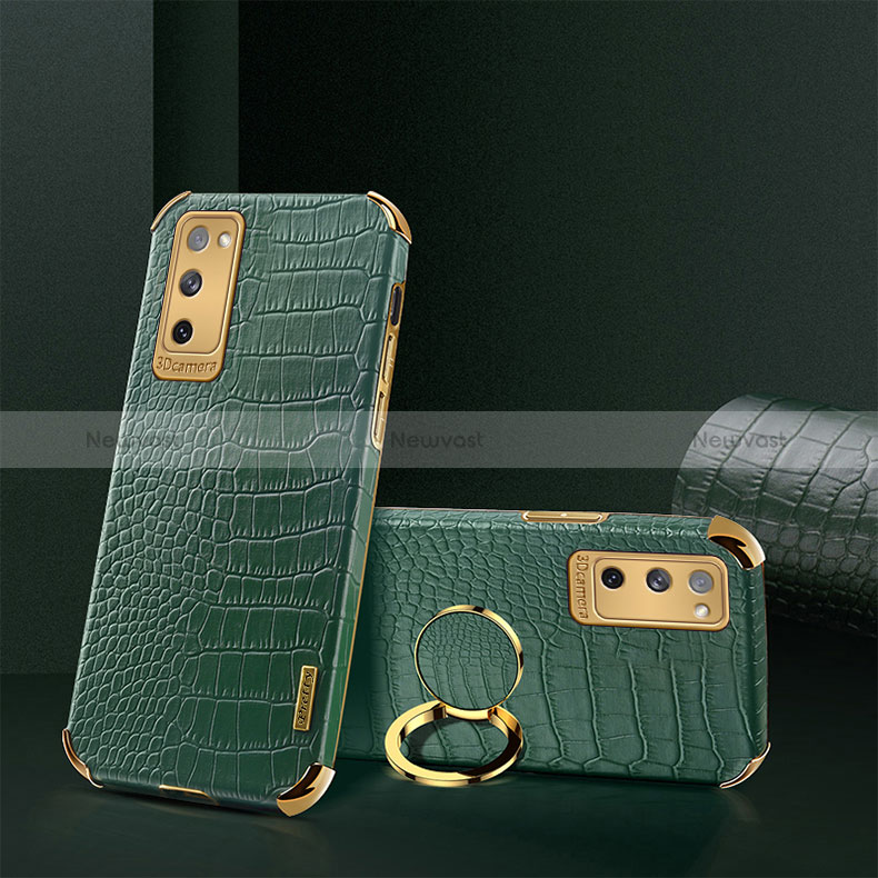 Soft Luxury Leather Snap On Case Cover XD2 for Samsung Galaxy S20 FE (2022) 5G Green