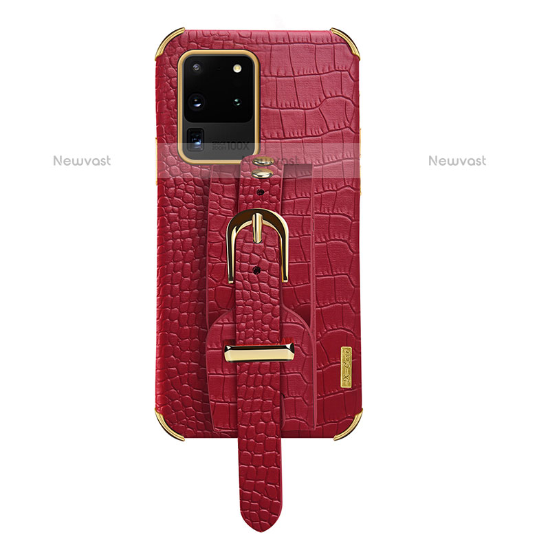 Soft Luxury Leather Snap On Case Cover XD2 for Samsung Galaxy S20 Ultra 5G Red