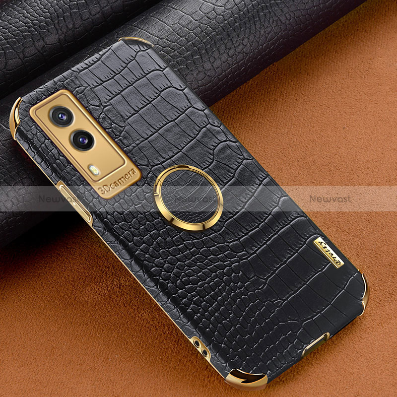 Soft Luxury Leather Snap On Case Cover XD2 for Vivo V21e 5G Black