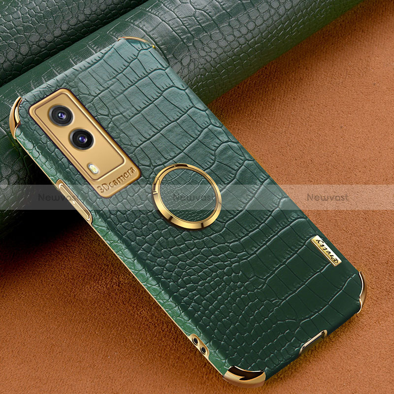 Soft Luxury Leather Snap On Case Cover XD2 for Vivo V21e 5G Green