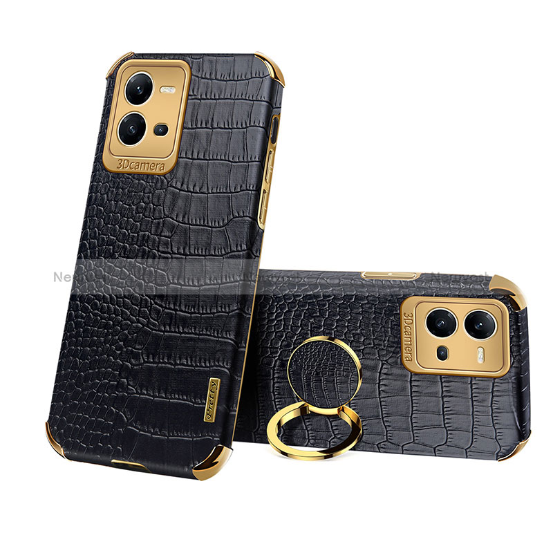 Soft Luxury Leather Snap On Case Cover XD2 for Vivo V25e Black