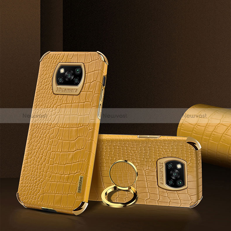 Soft Luxury Leather Snap On Case Cover XD2 for Xiaomi Poco X3 Yellow