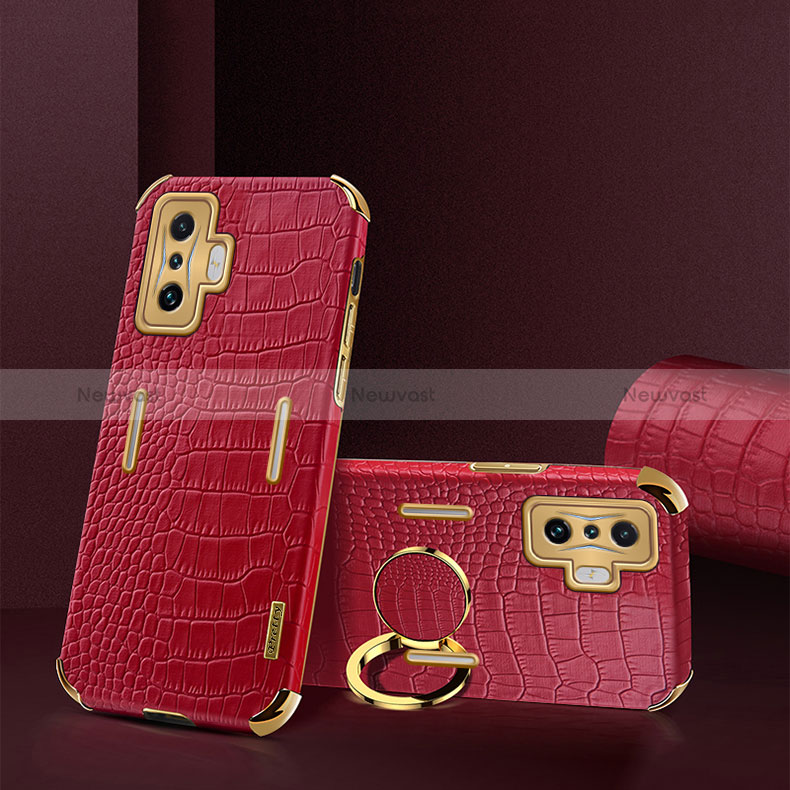 Soft Luxury Leather Snap On Case Cover XD2 for Xiaomi Redmi K50 Gaming AMG F1 5G Red