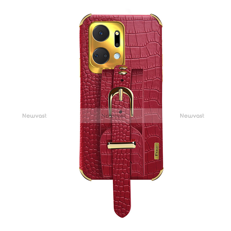 Soft Luxury Leather Snap On Case Cover XD3 for Huawei Honor X7a Red