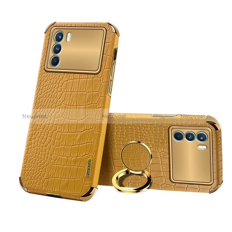 Soft Luxury Leather Snap On Case Cover XD3 for Oppo K9 Pro 5G Yellow