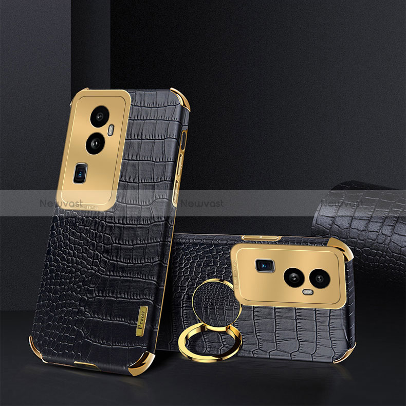 Soft Luxury Leather Snap On Case Cover XD3 for Oppo Reno10 Pro+ Plus 5G Black