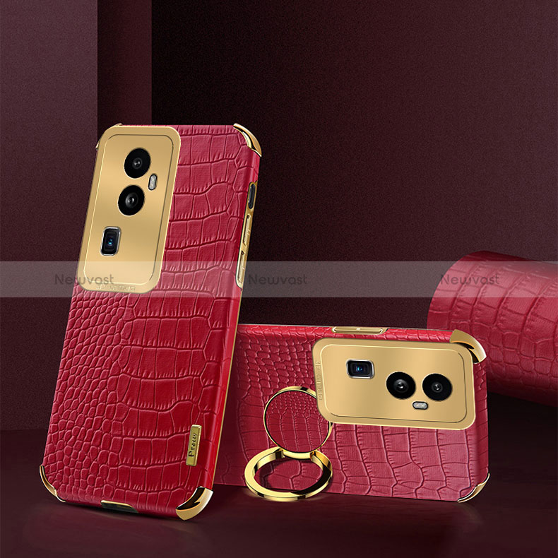 Soft Luxury Leather Snap On Case Cover XD3 for Oppo Reno10 Pro+ Plus 5G Red