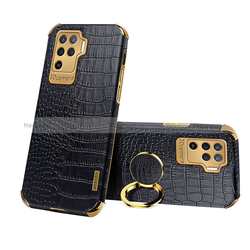 Soft Luxury Leather Snap On Case Cover XD3 for Oppo Reno5 F Black