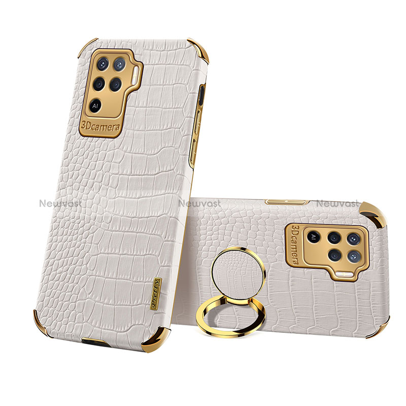 Soft Luxury Leather Snap On Case Cover XD3 for Oppo Reno5 Lite White