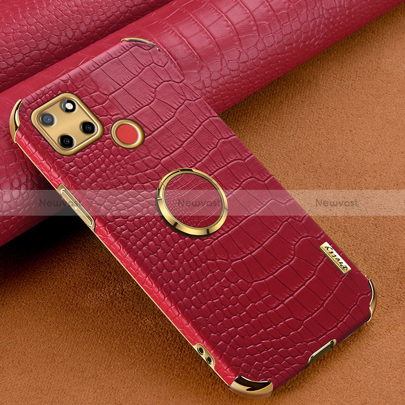 Soft Luxury Leather Snap On Case Cover XD3 for Realme 7i RMX2193 Red