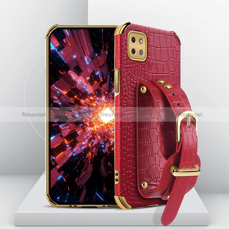 Soft Luxury Leather Snap On Case Cover XD3 for Samsung Galaxy A22s 5G Red