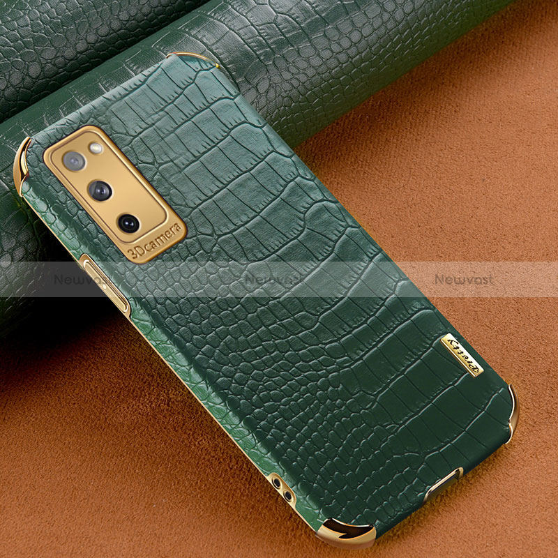 Soft Luxury Leather Snap On Case Cover XD3 for Samsung Galaxy S20 FE 4G Green