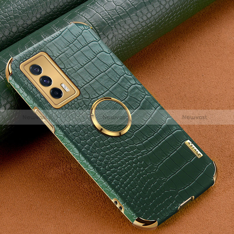 Soft Luxury Leather Snap On Case Cover XD3 for Vivo iQOO 7 India 5G Green