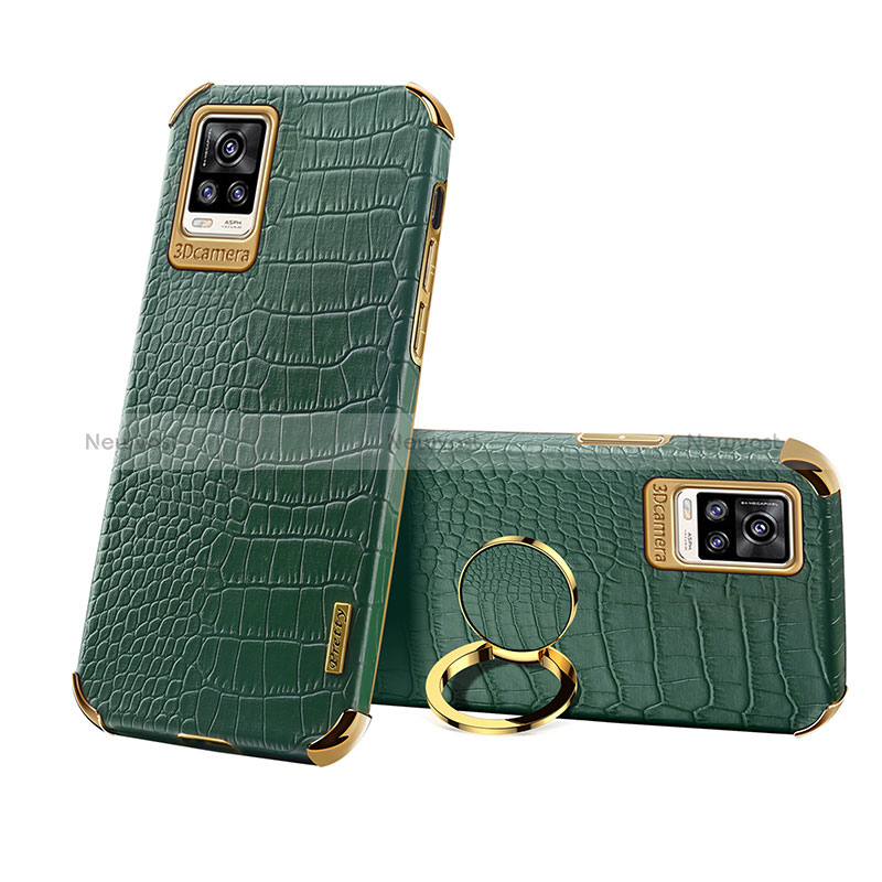 Soft Luxury Leather Snap On Case Cover XD3 for Vivo V20 (2021) Green