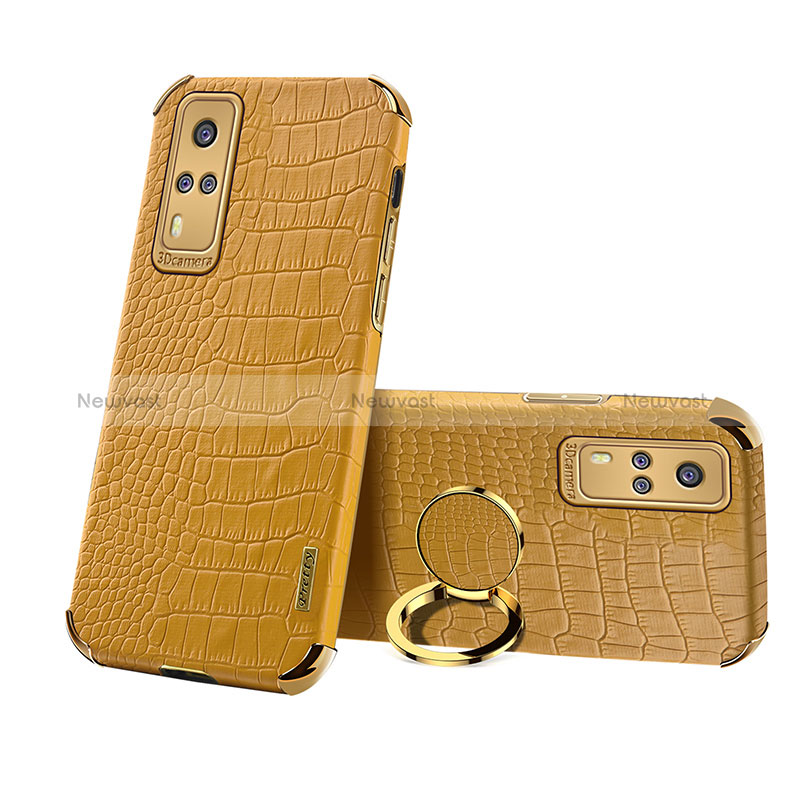 Soft Luxury Leather Snap On Case Cover XD3 for Vivo Y51 (2021) Yellow