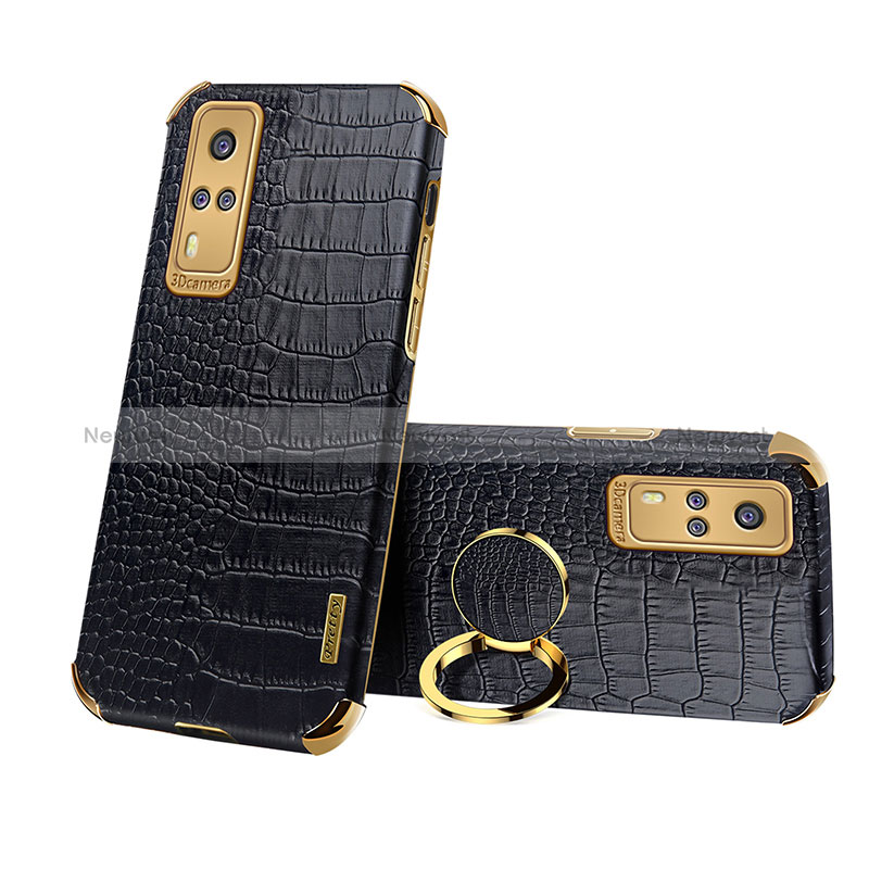 Soft Luxury Leather Snap On Case Cover XD3 for Vivo Y53s NFC Black