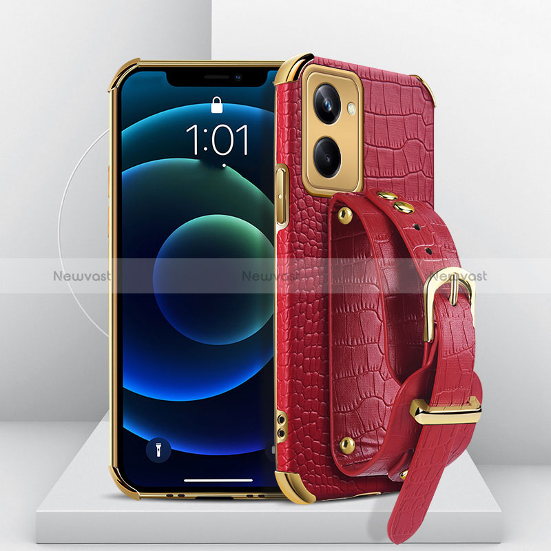 Soft Luxury Leather Snap On Case Cover XD4 for Realme 10 Pro 5G Red