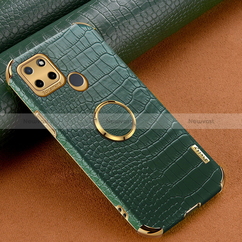 Soft Luxury Leather Snap On Case Cover XD4 for Realme C21Y Green