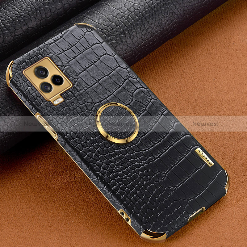 Soft Luxury Leather Snap On Case Cover XD4 for Vivo iQOO 7 5G Black