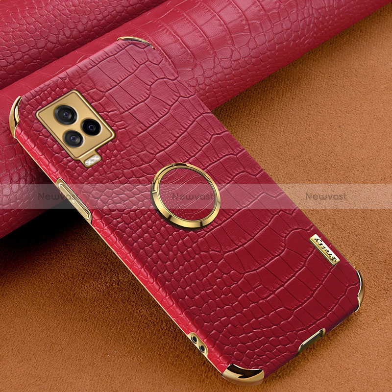 Soft Luxury Leather Snap On Case Cover XD4 for Vivo iQOO 7 5G Red