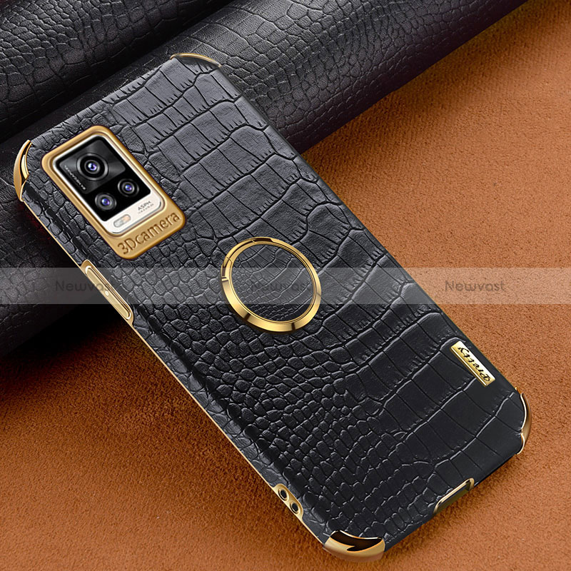 Soft Luxury Leather Snap On Case Cover XD4 for Vivo V20 (2021) Black