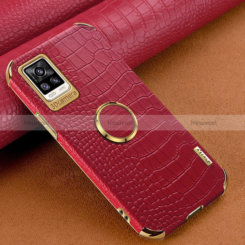 Soft Luxury Leather Snap On Case Cover XD4 for Vivo V20 (2021) Red