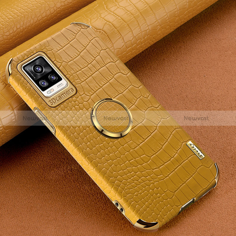 Soft Luxury Leather Snap On Case Cover XD4 for Vivo V20 (2021) Yellow