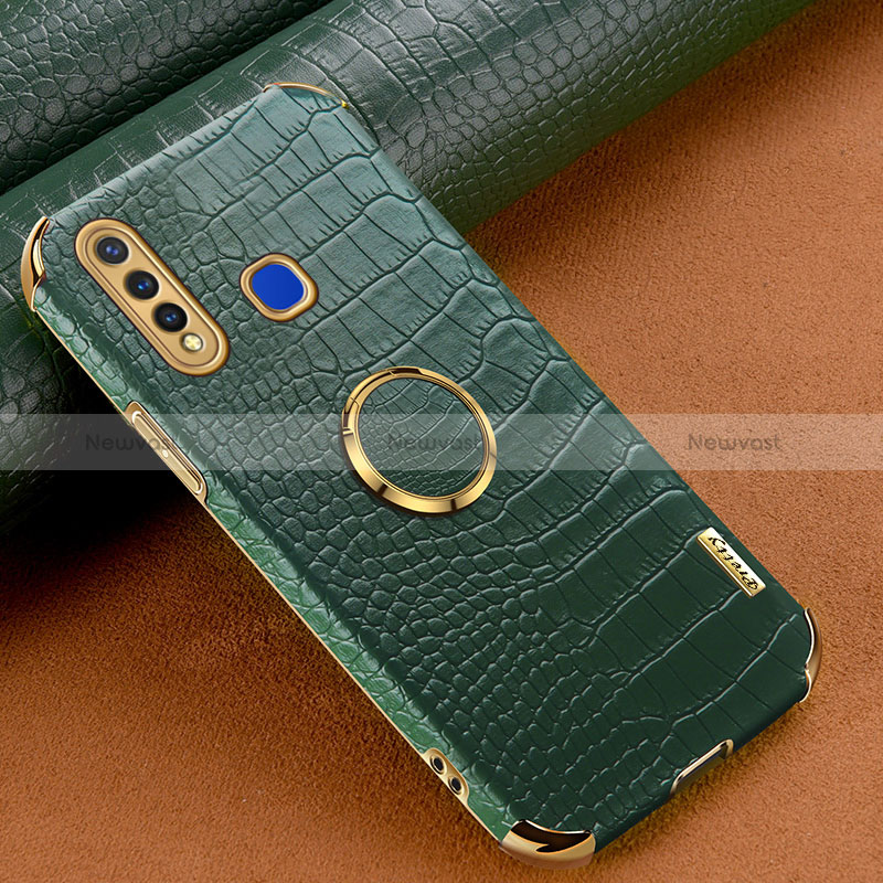 Soft Luxury Leather Snap On Case Cover XD4 for Vivo Y19 Green