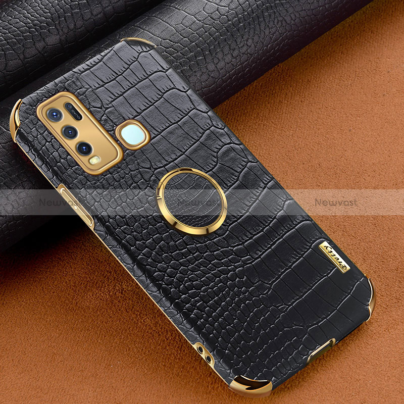 Soft Luxury Leather Snap On Case Cover XD4 for Vivo Y50 Black