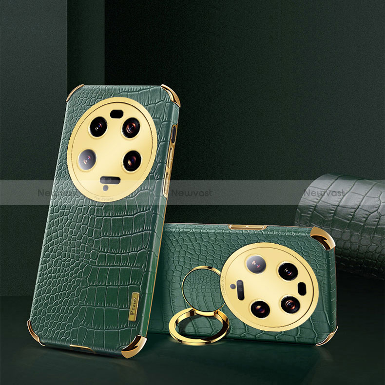 Soft Luxury Leather Snap On Case Cover XD4 for Xiaomi Mi 13 Ultra 5G Green