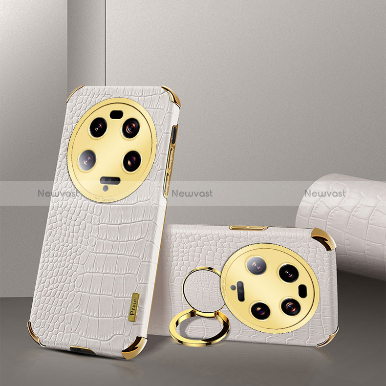 Soft Luxury Leather Snap On Case Cover XD4 for Xiaomi Mi 13 Ultra 5G White