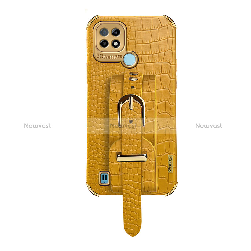 Soft Luxury Leather Snap On Case Cover XD5 for Realme C21 Yellow