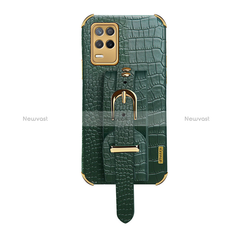 Soft Luxury Leather Snap On Case Cover XD5 for Realme Q3 5G Green