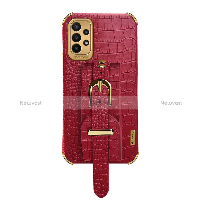 Soft Luxury Leather Snap On Case Cover XD5 for Samsung Galaxy A23 4G Red