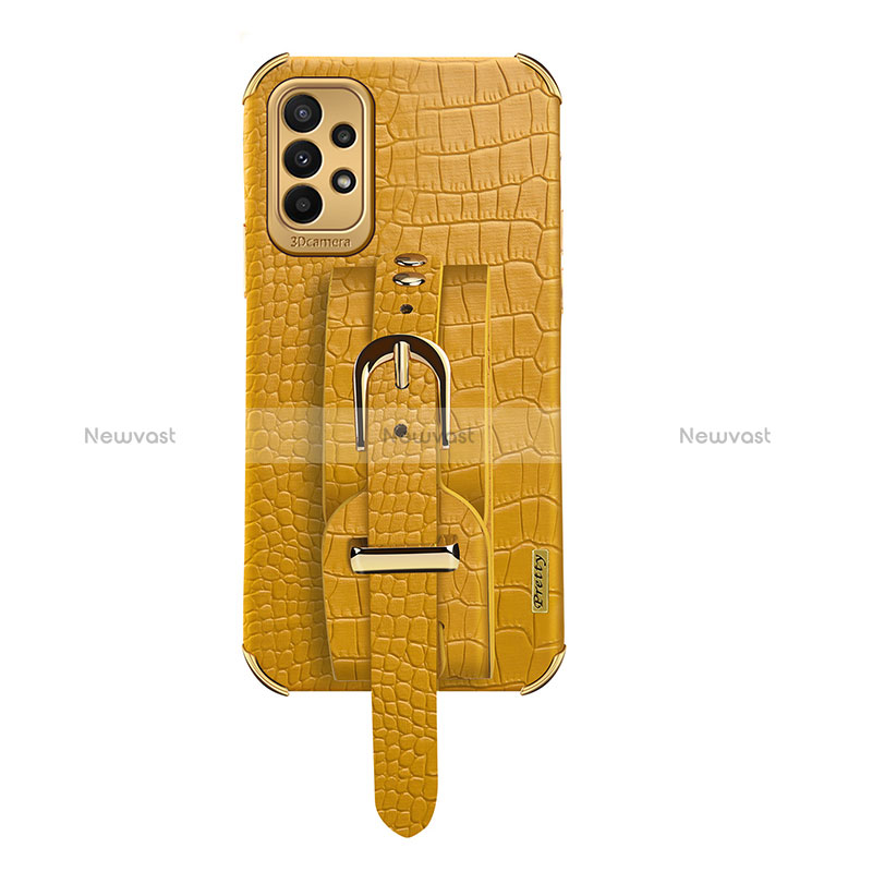Soft Luxury Leather Snap On Case Cover XD5 for Samsung Galaxy A23 4G Yellow