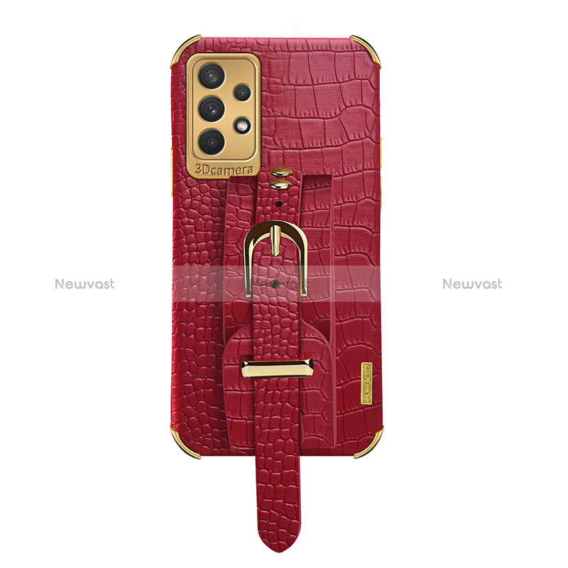 Soft Luxury Leather Snap On Case Cover XD5 for Samsung Galaxy A32 5G Red