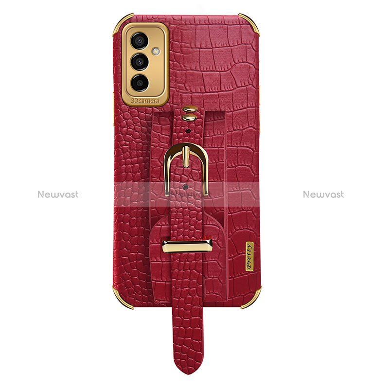 Soft Luxury Leather Snap On Case Cover XD5 for Samsung Galaxy M23 5G Red