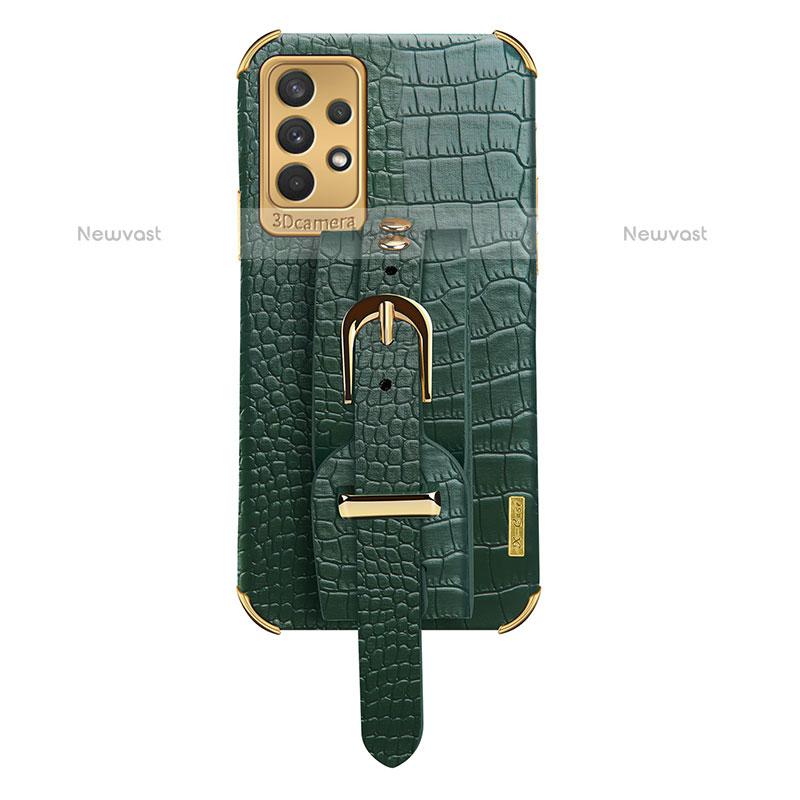 Soft Luxury Leather Snap On Case Cover XD5 for Samsung Galaxy M32 5G Green