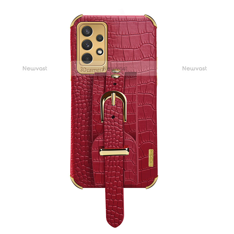 Soft Luxury Leather Snap On Case Cover XD5 for Samsung Galaxy M32 5G Red