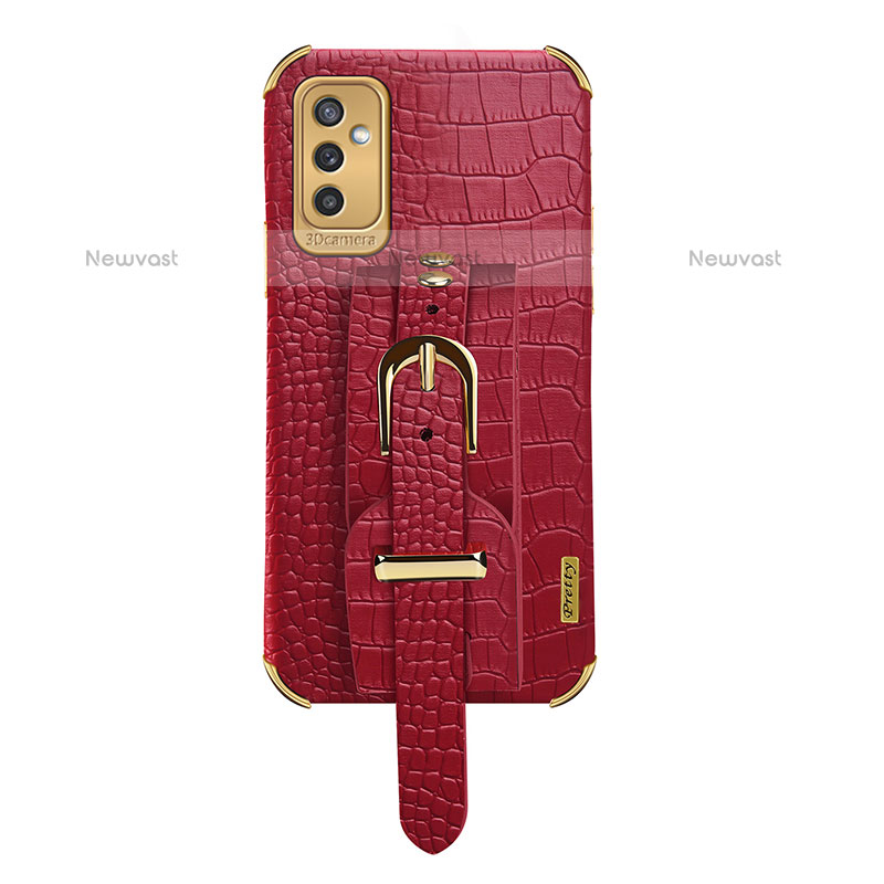 Soft Luxury Leather Snap On Case Cover XD5 for Samsung Galaxy M52 5G Red