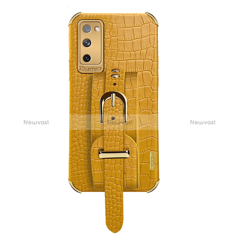 Soft Luxury Leather Snap On Case Cover XD5 for Samsung Galaxy S20 FE 4G Yellow