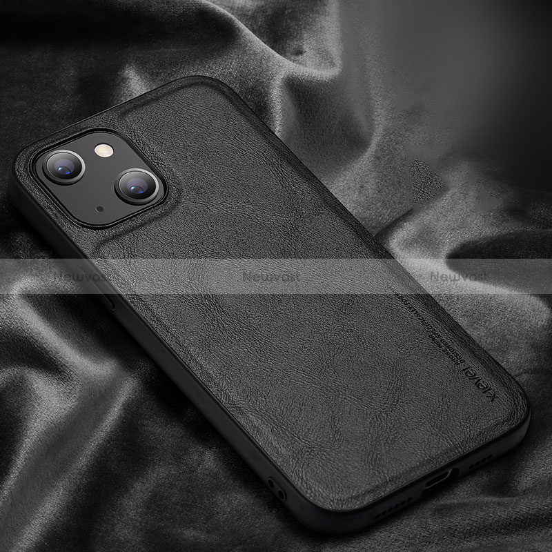 Soft Luxury Leather Snap On Case Cover XV1 for Apple iPhone 14 Plus Black