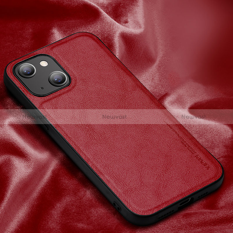 Soft Luxury Leather Snap On Case Cover XV1 for Apple iPhone 14 Plus Red