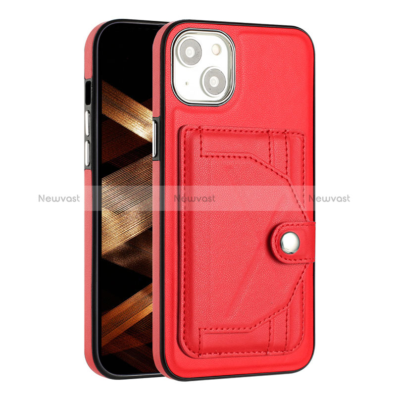 Soft Luxury Leather Snap On Case Cover Y01B for Apple iPhone 14