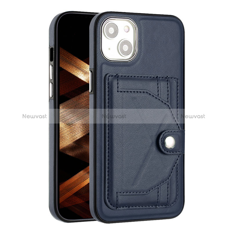 Soft Luxury Leather Snap On Case Cover Y01B for Apple iPhone 14