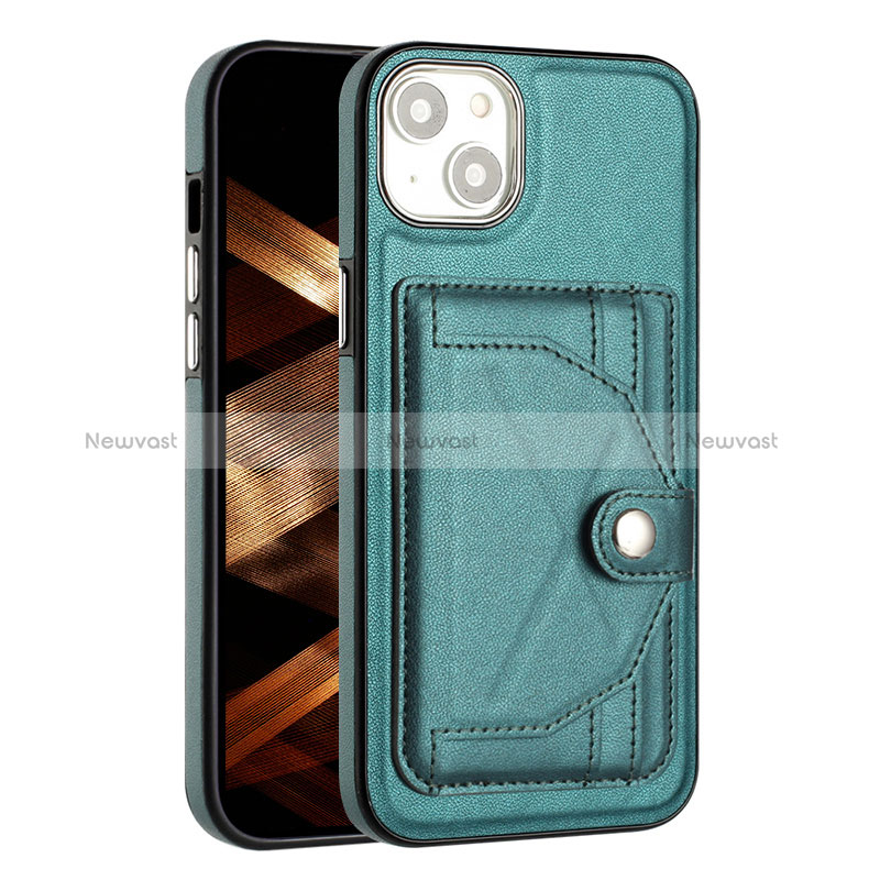 Soft Luxury Leather Snap On Case Cover Y01B for Apple iPhone 14