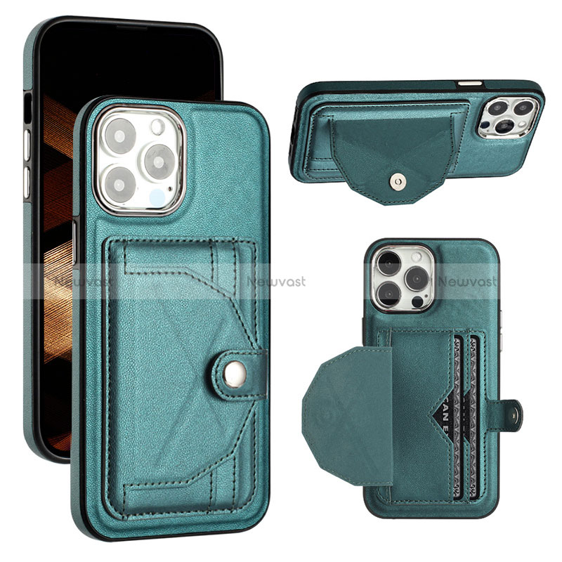 Soft Luxury Leather Snap On Case Cover Y01B for Apple iPhone 15 Pro Max