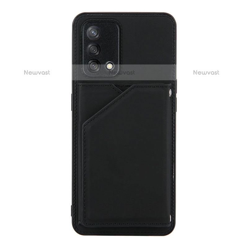 Soft Luxury Leather Snap On Case Cover Y01B for Oppo A74 4G Black